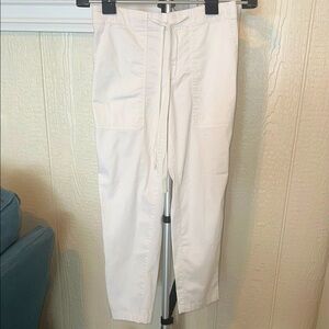 LOFT Cream Drawstring Pants